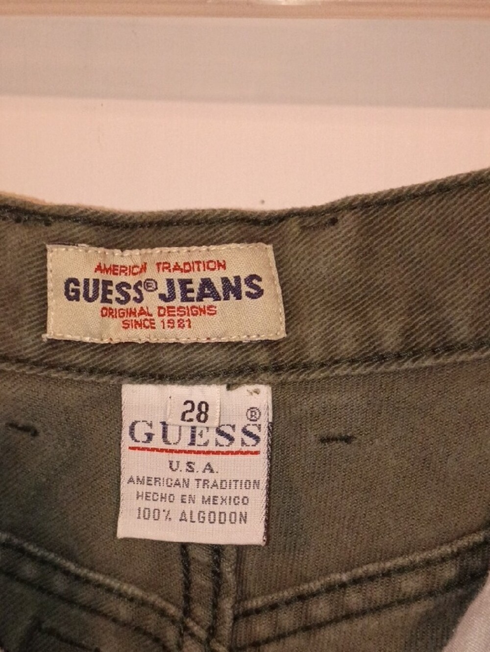 Guess Women's Skinny Jeans - Olive Green Size 28 - Picture 3 of 6